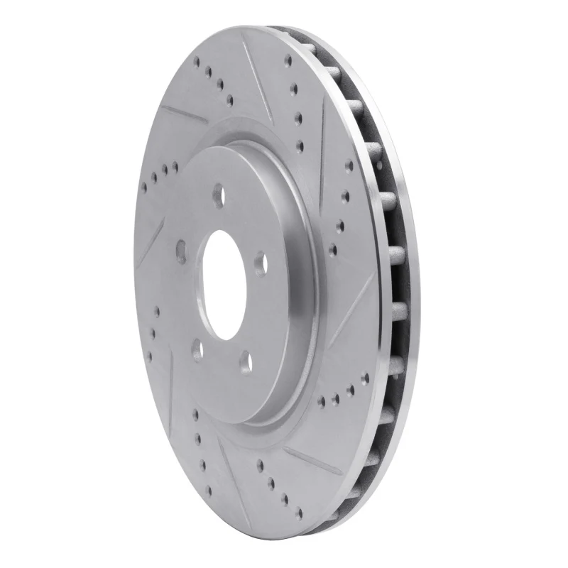 R1 94-04 Ford Mustang Front Right Drilled & Slotted Silver Brake Rotor - Image 5