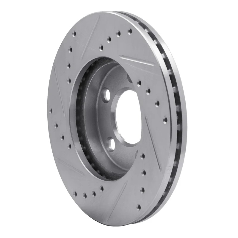 R1 94-04 Ford Mustang Front Right Drilled & Slotted Silver Brake Rotor - Image 4