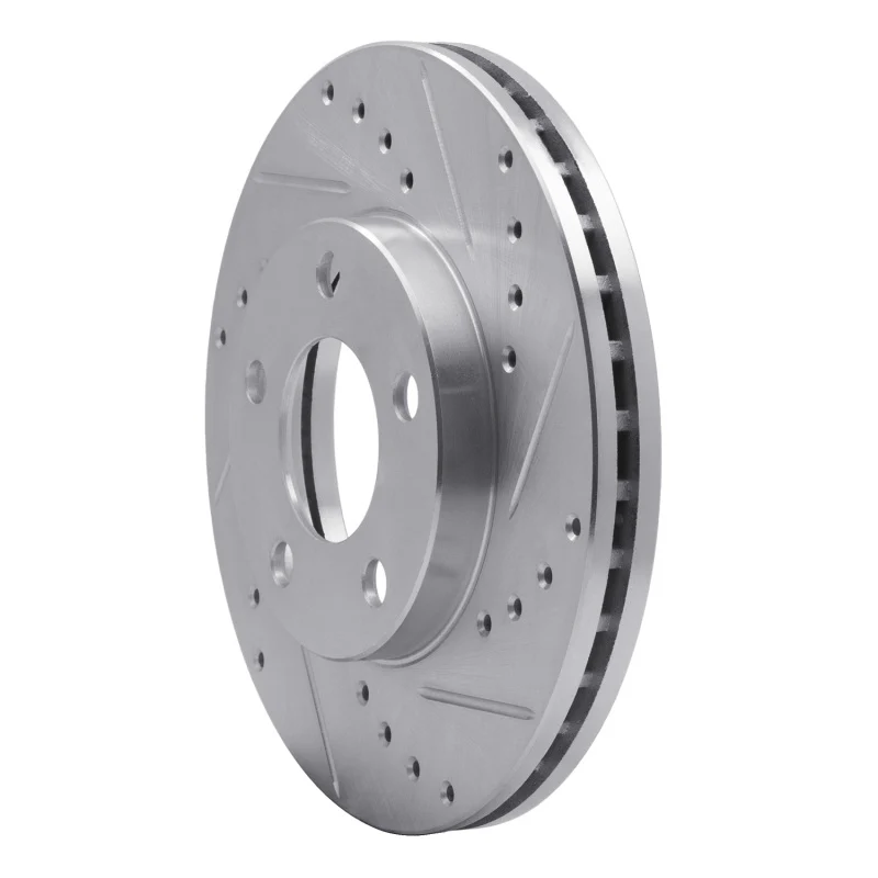 R1 94-04 Ford Mustang Front Right Drilled & Slotted Silver Brake Rotor - Image 5