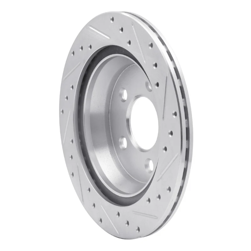 R1 94-04 Ford Mustang Rear Left Drilled & Slotted Silver Brake Rotor - Image 4