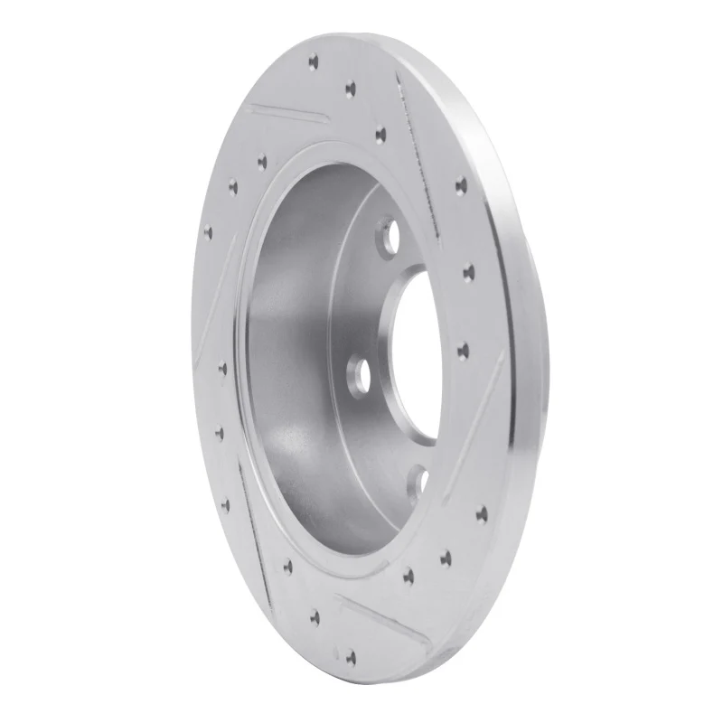 R1 94-04 Ford Mustang Rear Left Drilled & Slotted Silver Brake Rotor - Image 4