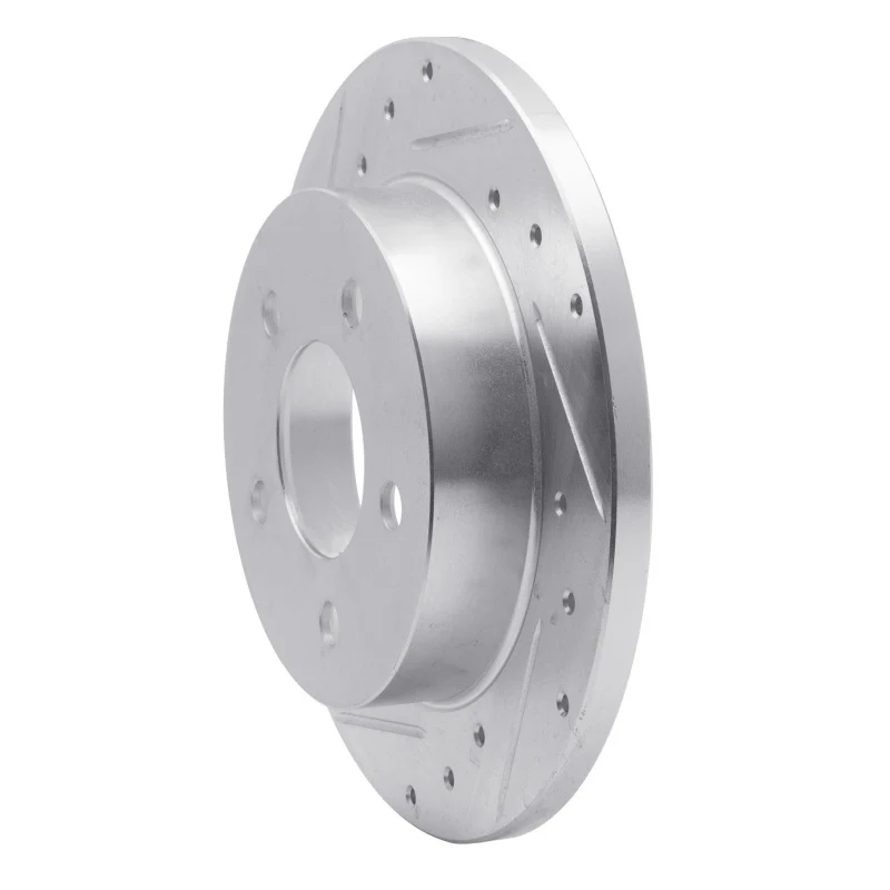 R1 94-04 Ford Mustang Rear Left Drilled & Slotted Silver Brake Rotor - Image 5