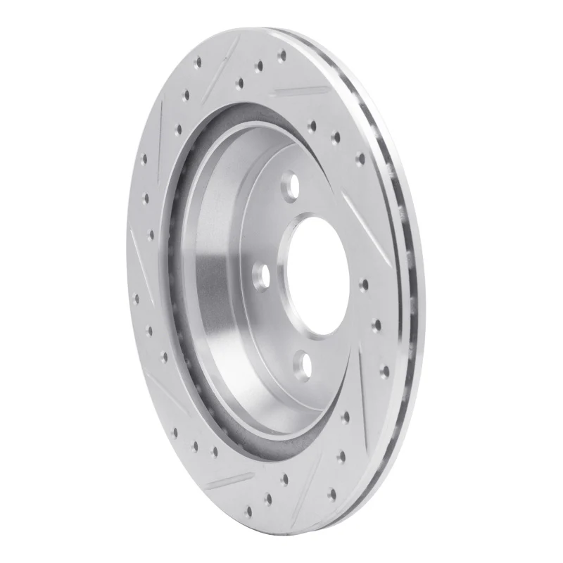R1 94-04 Ford Mustang Rear Right Drilled & Slotted Silver Brake Rotor - Image 4