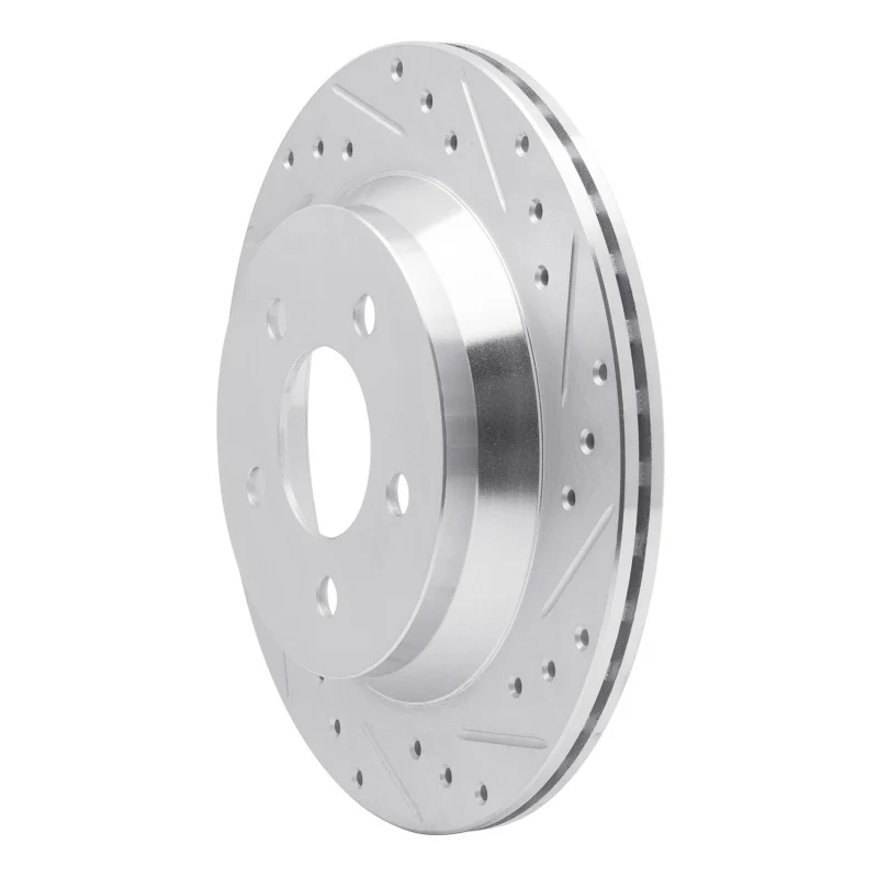 R1 94-04 Ford Mustang Rear Right Drilled & Slotted Silver Brake Rotor - Image 5