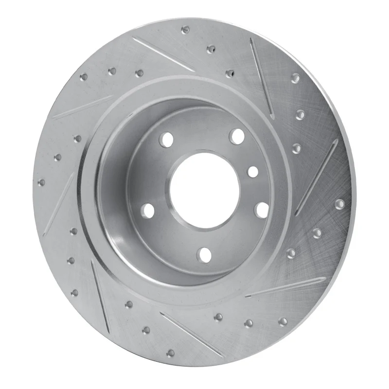 R1 94-04 Land Rover Range Rover Rear Left Drilled & Slotted Silver Brake Rotor - Image 4