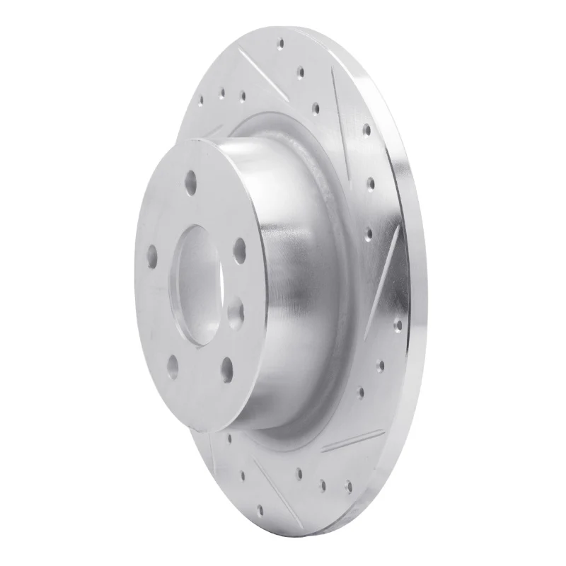 R1 94-04 Land Rover Range Rover Rear Right Drilled & Slotted Silver Brake Rotor - Image 3