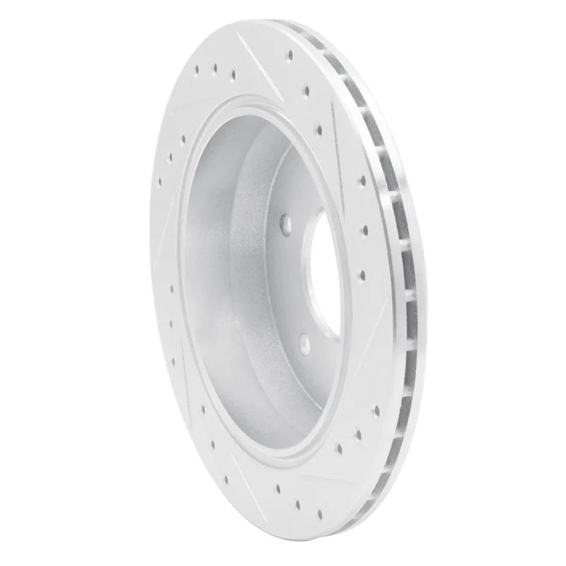 R1 94-96 Chevrolet Caprice Rear Left Drilled & Slotted Silver Brake Rotor - Image 5