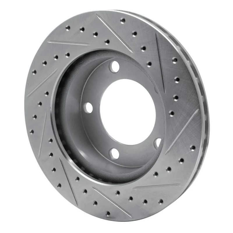 R1 94-96 Ford Bronco Front Left Drilled & Slotted Silver Brake Rotor - Image 3