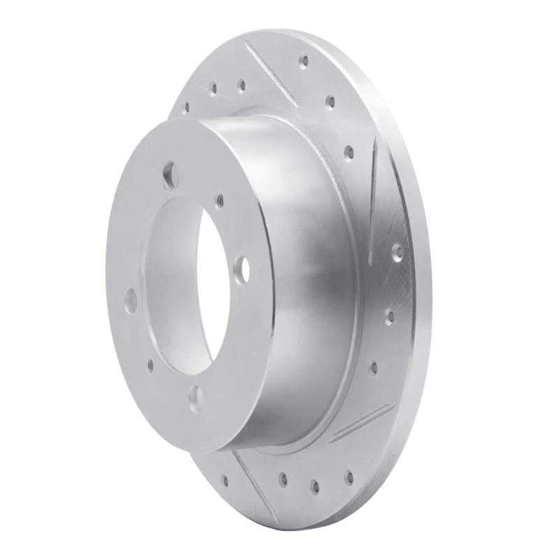 R1 94-98 Hyundai SONATA Rear Right Drilled & Slotted Silver Brake Rotor - Image 3