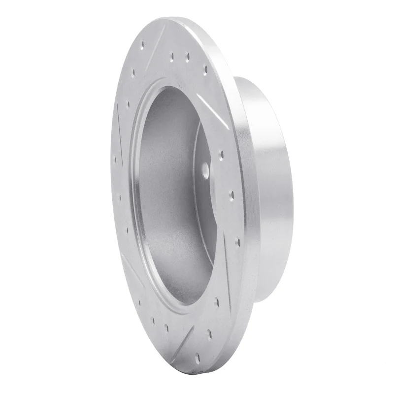 R1 94-98 Hyundai SONATA Rear Right Drilled & Slotted Silver Brake Rotor - Image 4
