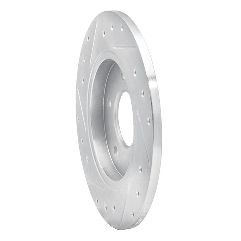 R1 94-99 Buick Regal Rear Right Drilled & Slotted Silver Brake Rotor - Image 3