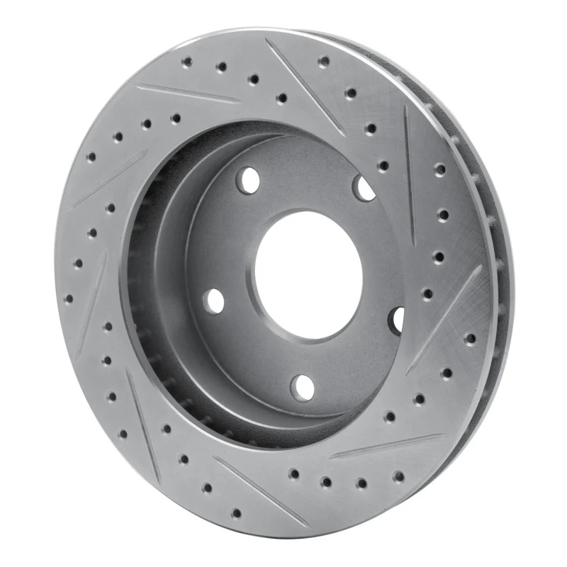 R1 94-99 Dodge Ram 1500 Pickup Front Left Drilled & Slotted Silver Brake Rotor - Image 2