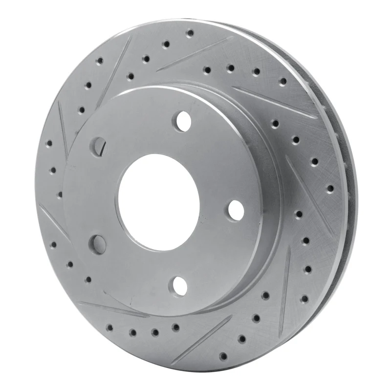 R1 94-99 Dodge Ram 1500 Pickup Front Left Drilled & Slotted Silver Brake Rotor - Image 3