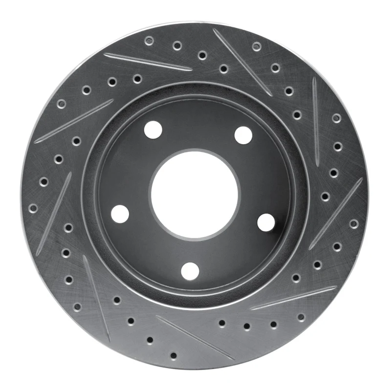 R1 94-99 Dodge Ram 1500 Pickup Front Left Drilled & Slotted Silver Brake Rotor - Image 5