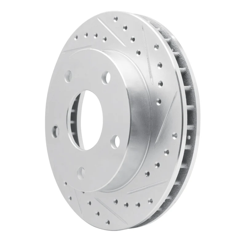 R1 94-99 Dodge Ramcharger (Mexico) Front Right Drilled & Slotted Silver Brake Rotor - Image 3
