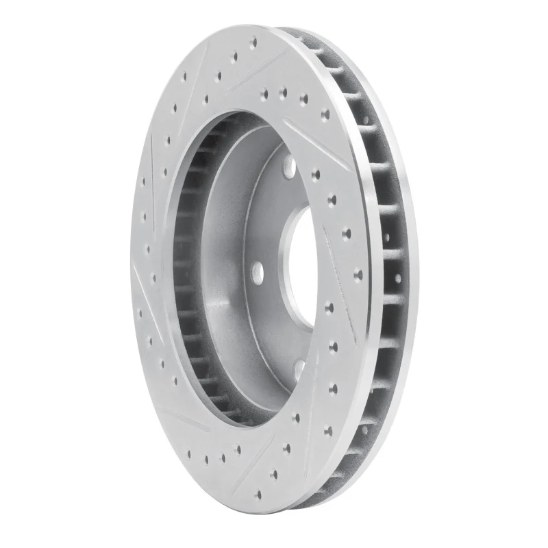 R1 94-99 Dodge Ramcharger (Mexico) Front Right Drilled & Slotted Silver Brake Rotor - Image 4