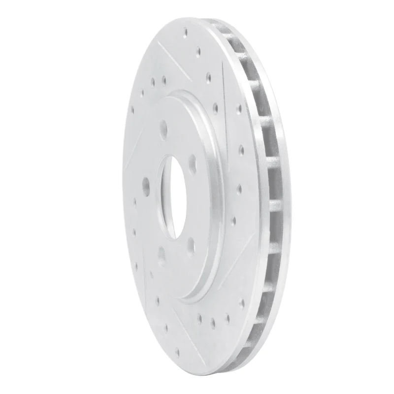 R1 95-00 Chrysler CIRRUS Front Right Drilled & Slotted Silver Brake Rotor - Image 4