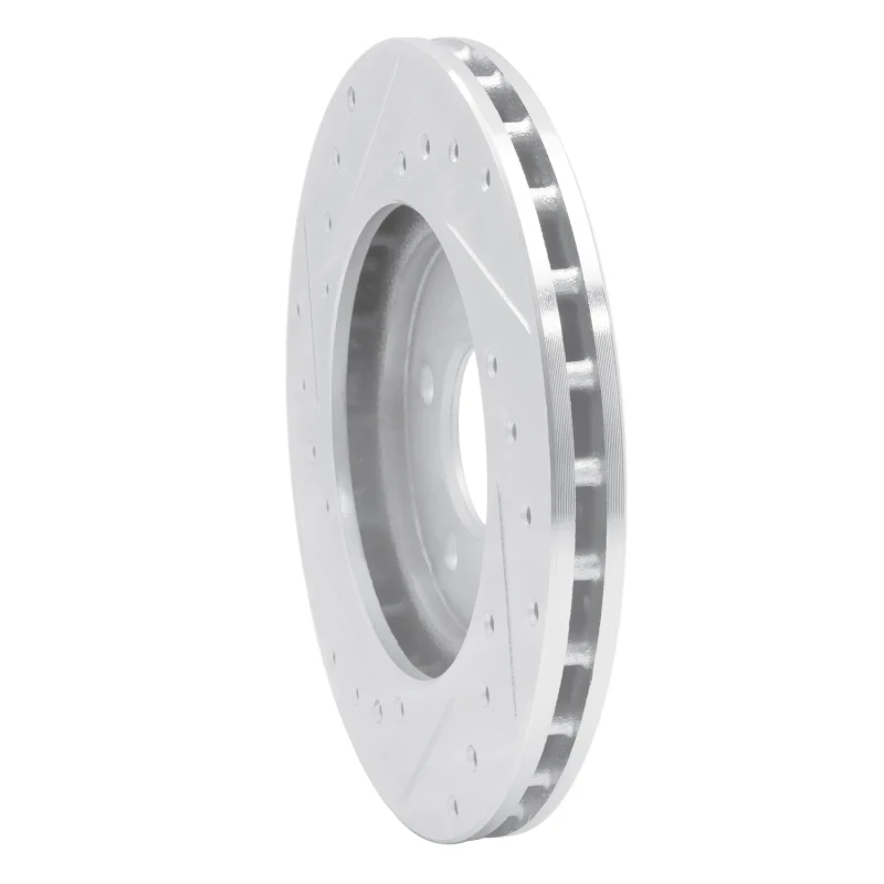 R1 95-00 Chrysler CIRRUS Front Right Drilled & Slotted Silver Brake Rotor - Image 5