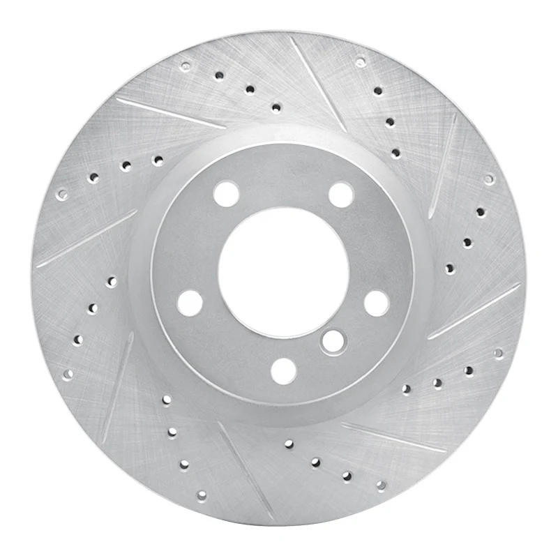 R1 95-02 BMW M3 Left Front Drilled & Slotted Silver Brake Rotor