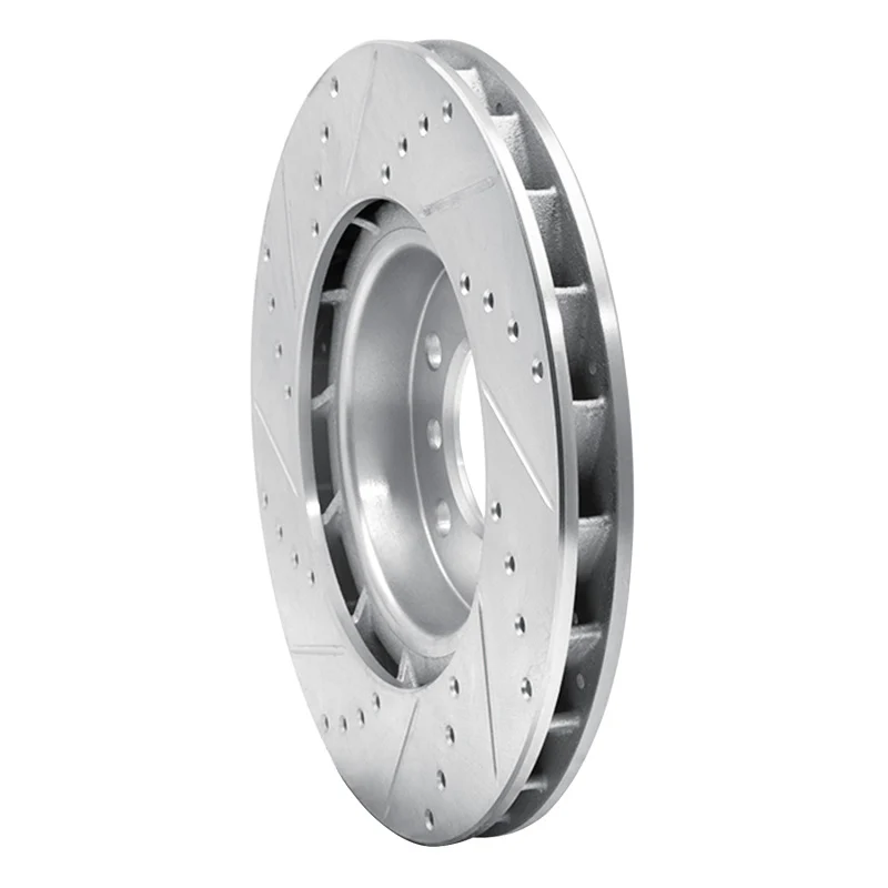 R1 95-02 BMW M3 Left Front Drilled & Slotted Silver Brake Rotor - Image 2