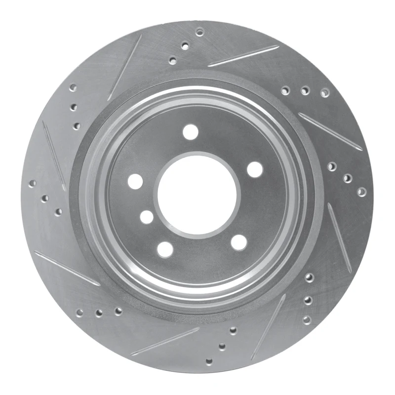 R1 95-02 BMW M3 Left Rear Drilled & Slotted Silver Brake Rotor - Image 4
