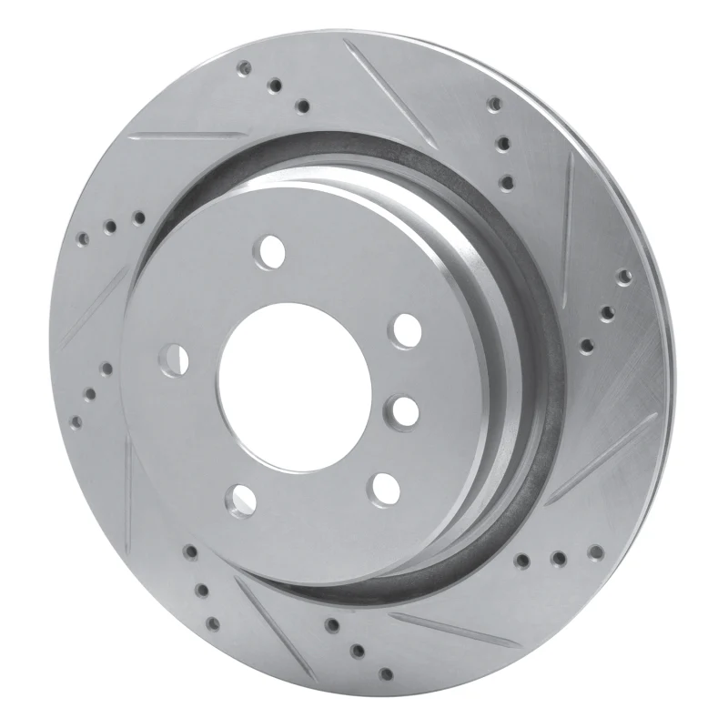R1 95-02 BMW M3 Left Rear Drilled & Slotted Silver Brake Rotor - Image 5