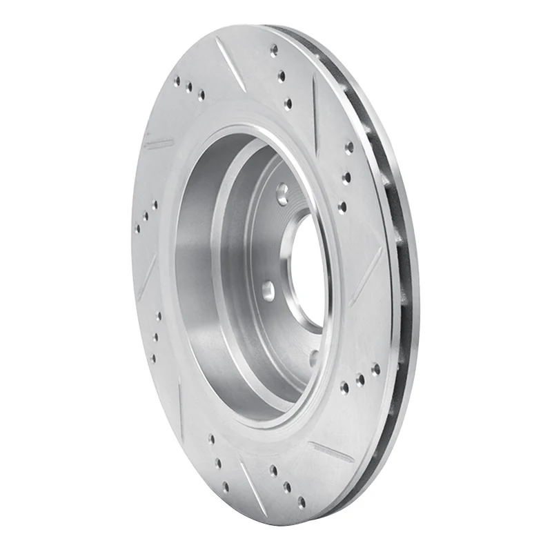 R1 95-02 BMW Z3 Right Rear Drilled & Slotted Silver Brake Rotor - Image 2