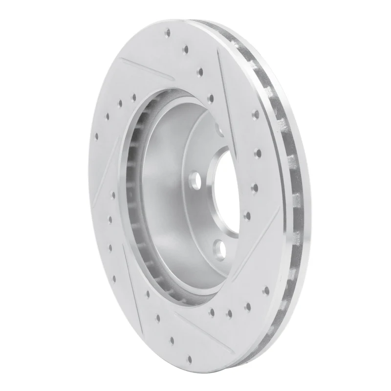 R1 95-02 Ford Explorer Front Left Drilled & Slotted Silver Brake Rotor - Image 2
