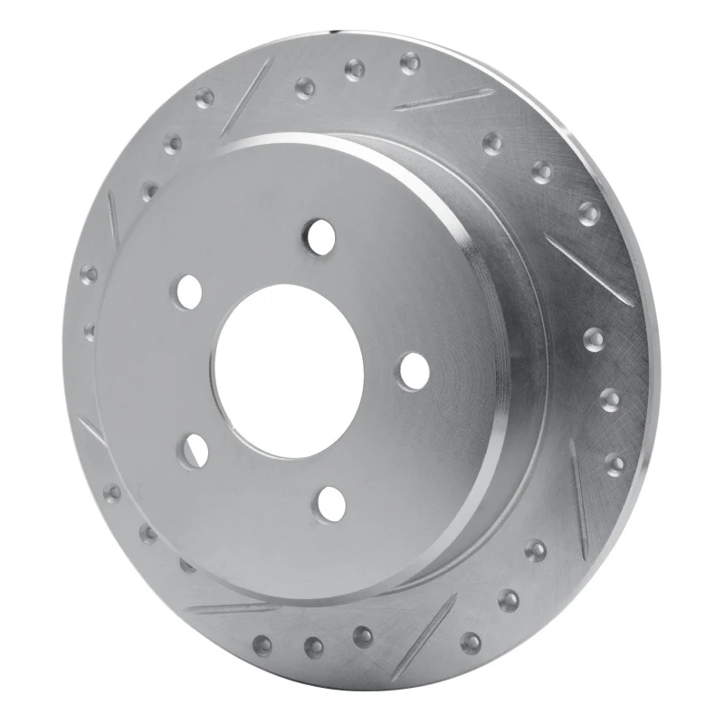 R1 95-02 Ford Explorer Rear Left Drilled & Slotted Silver Brake Rotor - Image 5