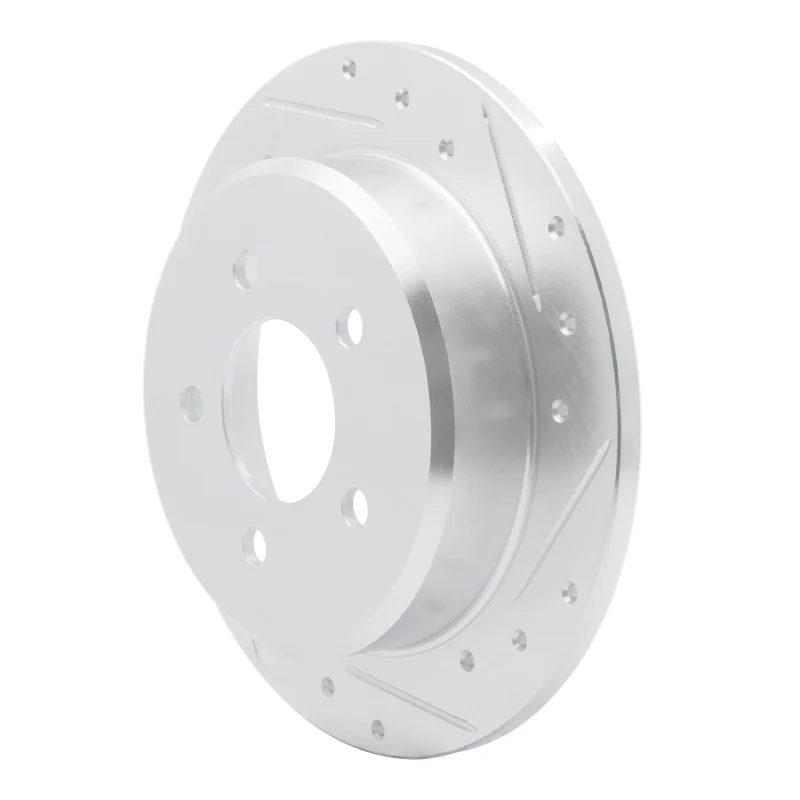R1 95-02 Ford Explorer Sport Rear Right Drilled & Slotted Silver Brake Rotor - Image 5