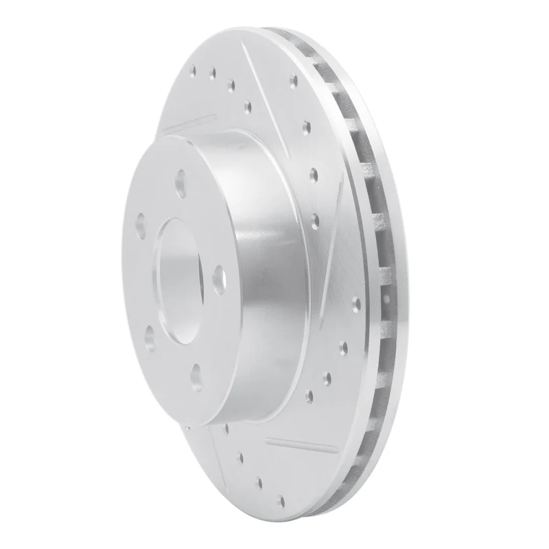 R1 95-02 Ford Ranger (USA/Canada) Front Right Drilled & Slotted Silver Brake Rotor - Image 2
