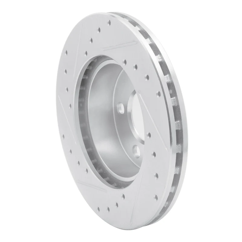 R1 95-02 Ford Ranger (USA/Canada) Front Right Drilled & Slotted Silver Brake Rotor - Image 3