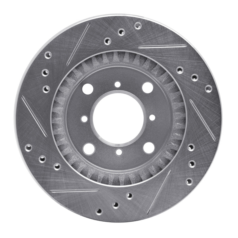 R1 95-02 Suzuki Esteem Front Right Drilled & Slotted Silver Brake Rotor - Image 4