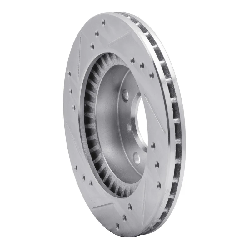 R1 95-02 Suzuki Esteem Front Right Drilled & Slotted Silver Brake Rotor - Image 5