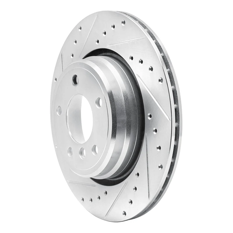 R1 95-03 BMW Z8 Rear Left Drilled & Slotted Silver Brake Rotor - Image 2