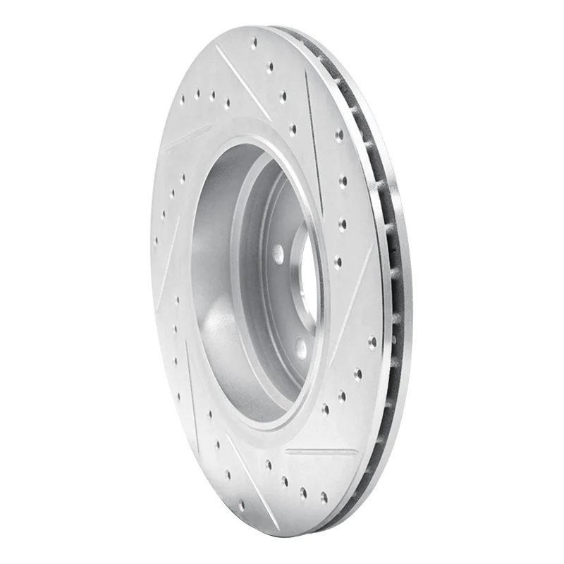 R1 95-03 BMW Z8 Rear Left Drilled & Slotted Silver Brake Rotor - Image 3