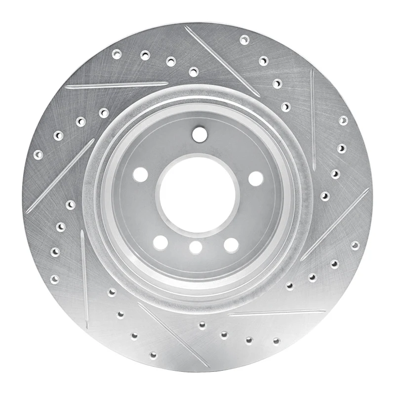R1 95-03 BMW Z8 Rear Left Drilled & Slotted Silver Brake Rotor - Image 5