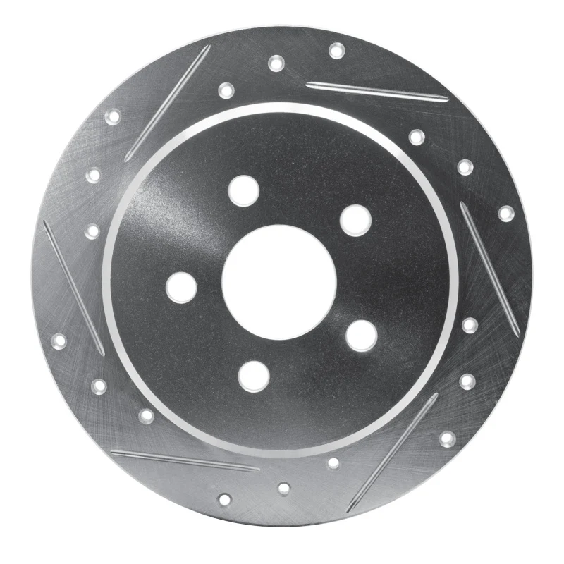 R1 95-03 Chrysler PT Cruiser Rear Left Drilled & Slotted Silver Brake Rotor