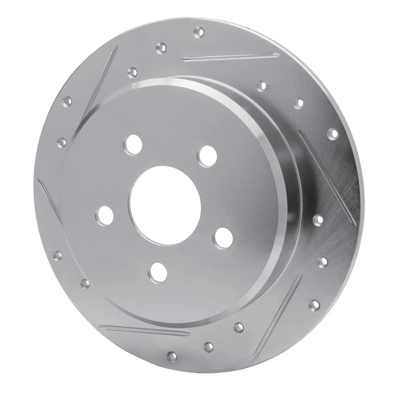 R1 95-03 Chrysler PT Cruiser Rear Left Drilled & Slotted Silver Brake Rotor - Image 2