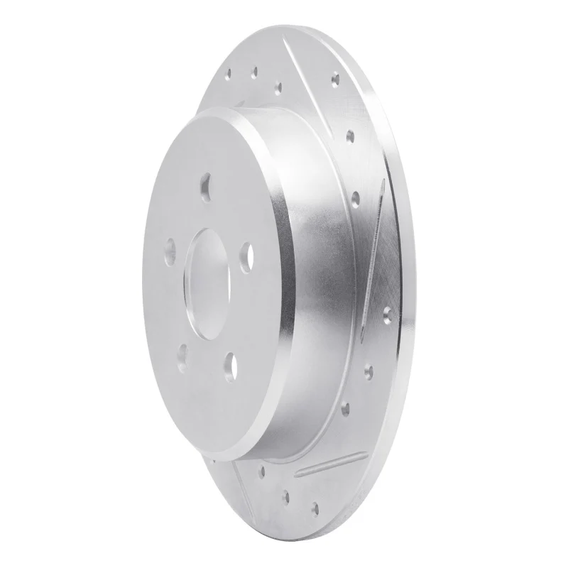 R1 95-03 Chrysler PT Cruiser Rear Right Drilled & Slotted Silver Brake Rotor - Image 2