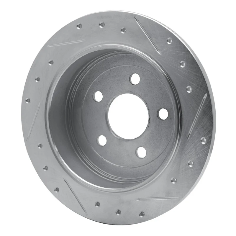 R1 95-03 Ford Windstar Rear Left Drilled & Slotted Silver Brake Rotor - Image 2
