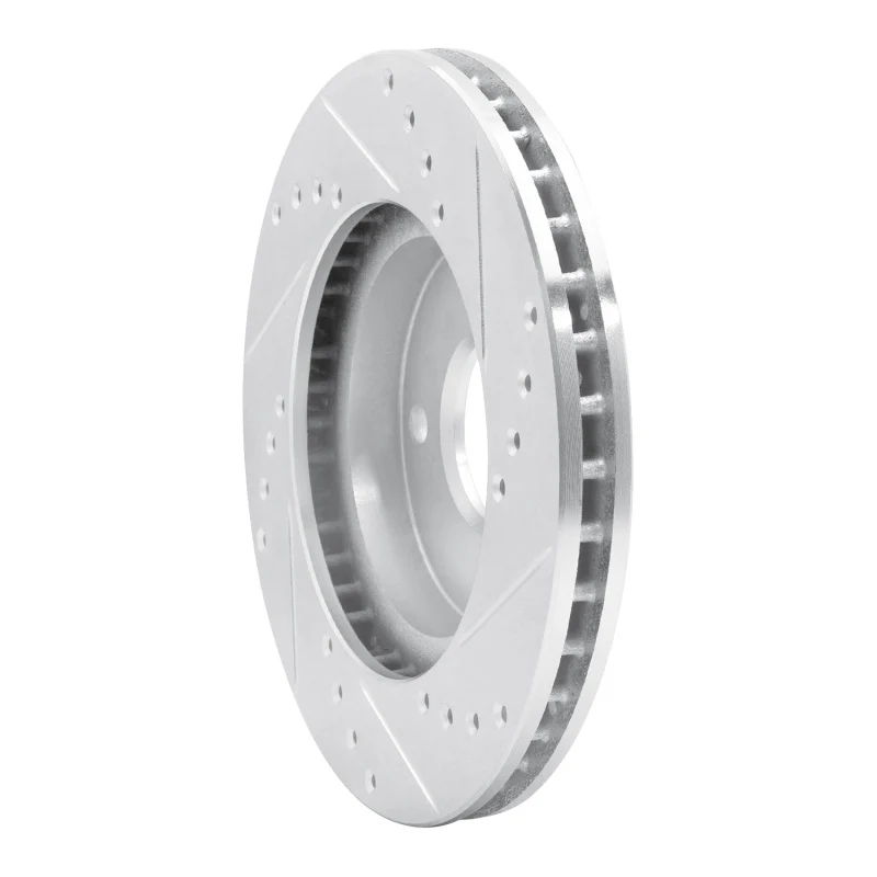 R1 95-04 Ford CONTOUR Front Left Drilled & Slotted Silver Brake Rotor - Image 3