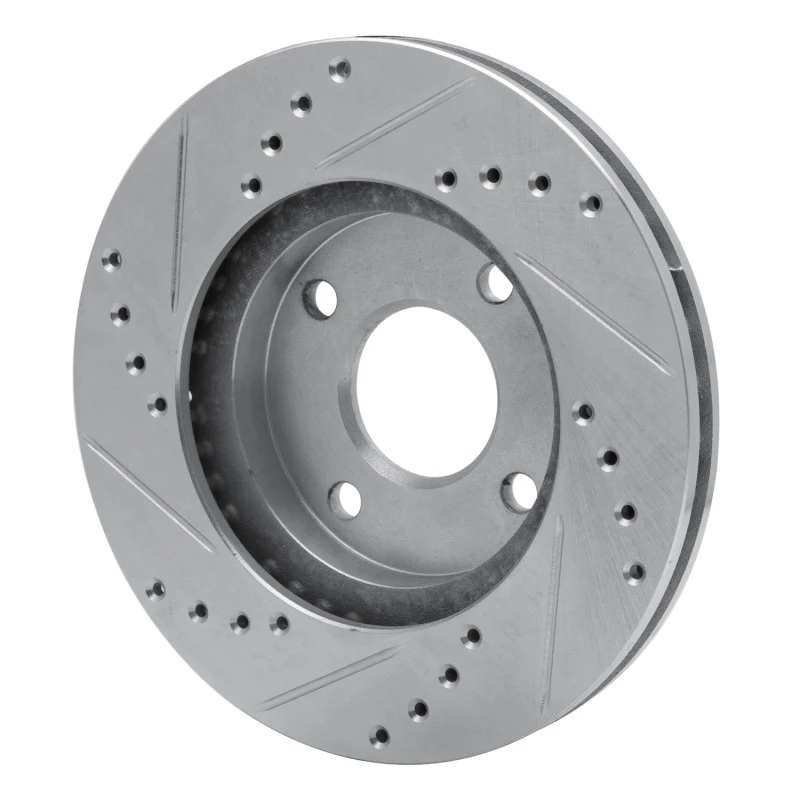 R1 95-04 Ford CONTOUR Front Right Drilled & Slotted Silver Brake Rotor - Image 5