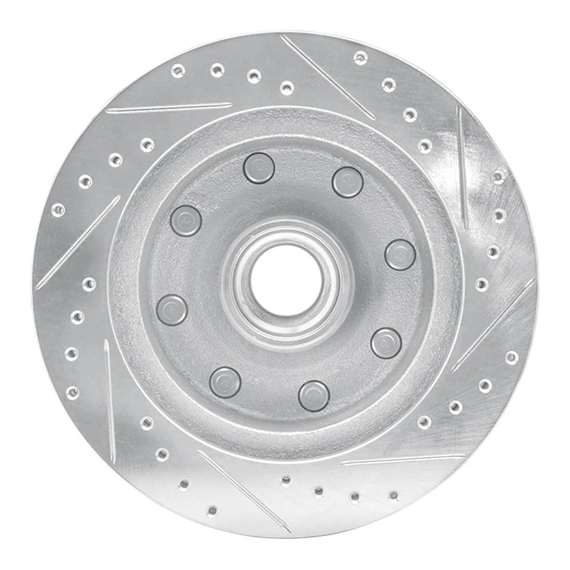 R1 95-04 Ford E-250 Econoline Front Left Drilled & Slotted Silver Brake Rotor - Image 3
