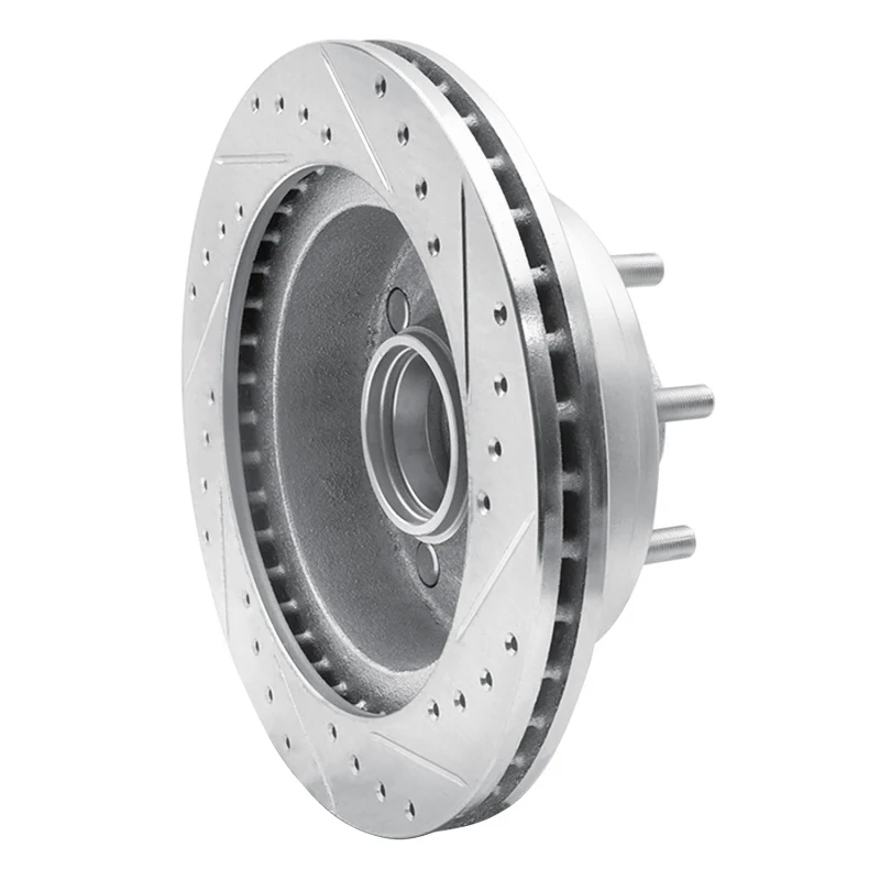 R1 95-04 Ford E-250 Econoline Front Left Drilled & Slotted Silver Brake Rotor - Image 5