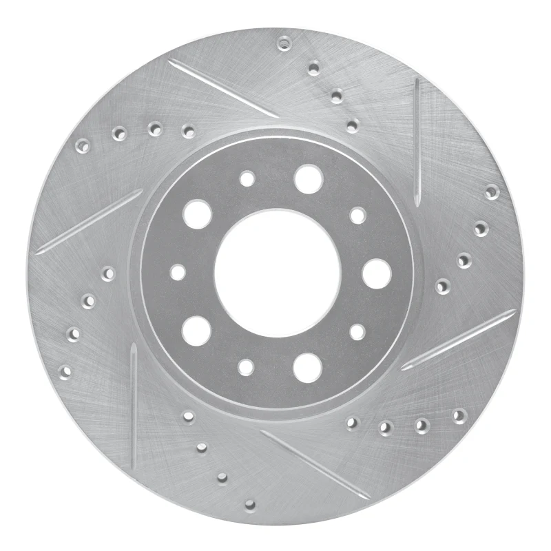 R1 95-04 Volvo 960 Front Right Drilled & Slotted Silver Brake Rotor
