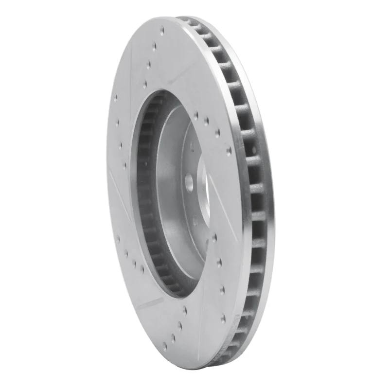 R1 95-04 Volvo 960 Front Right Drilled & Slotted Silver Brake Rotor - Image 3