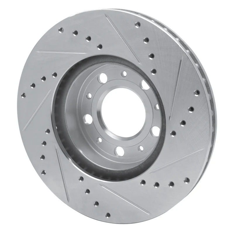 R1 95-04 Volvo S70 Front Left Drilled & Slotted Silver Brake Rotor - Image 4