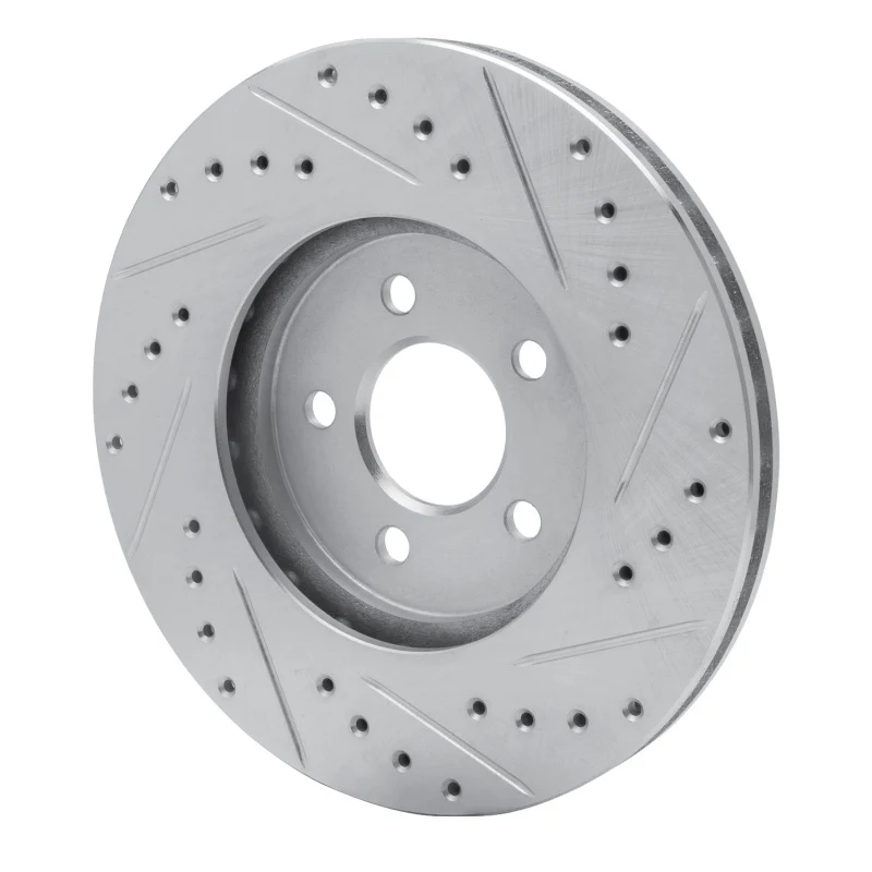 R1 95-06 Chrysler Cirrus Front Left Drilled & Slotted Silver Brake Rotor - Image 2