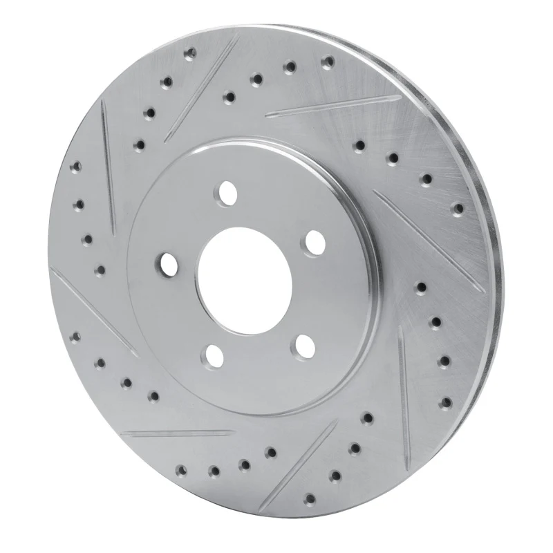 R1 95-06 Chrysler Cirrus Front Left Drilled & Slotted Silver Brake Rotor - Image 5